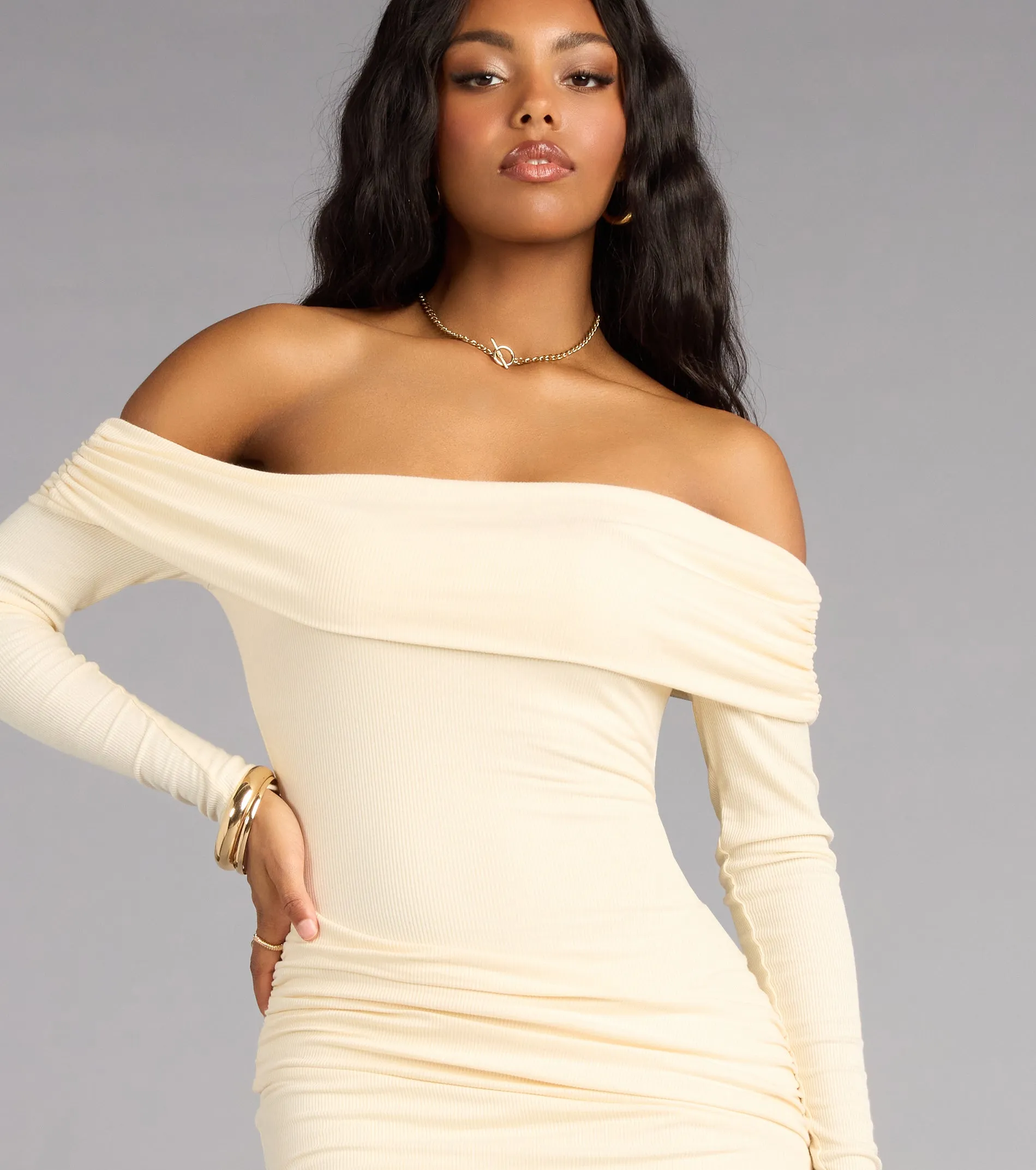 Can’t Resist Off-The-Shoulder Mini Dress sold by Windsor product image thumbnail 4
