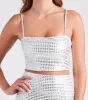 Hot Summer Nights Rhinestone Crop Top sold by Windsor