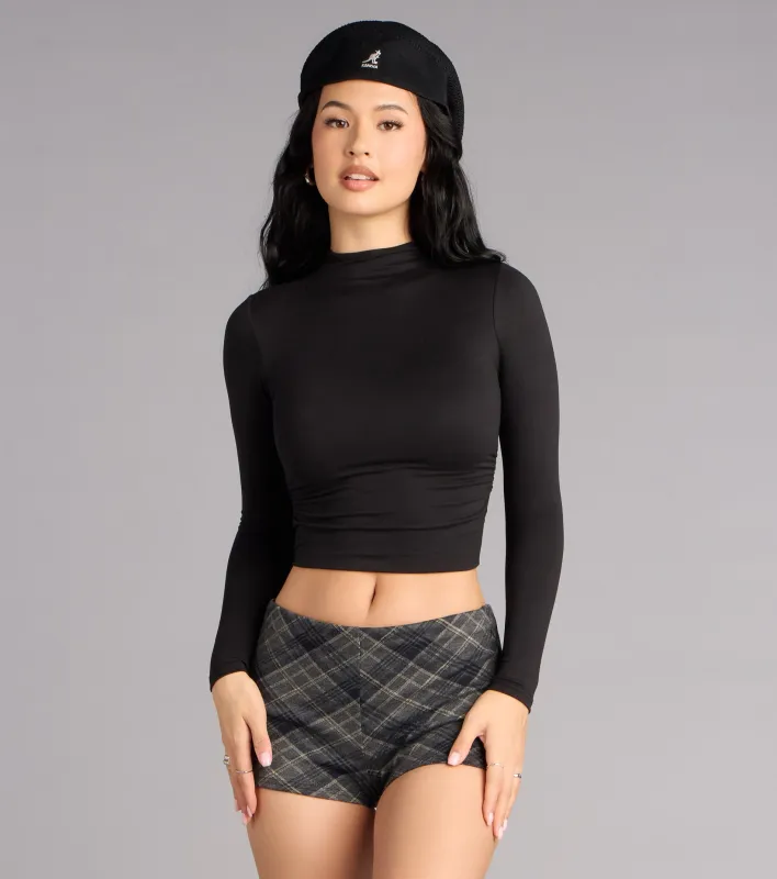 Cozy Sculpt Mock Neck Crop Top sold by Windsor