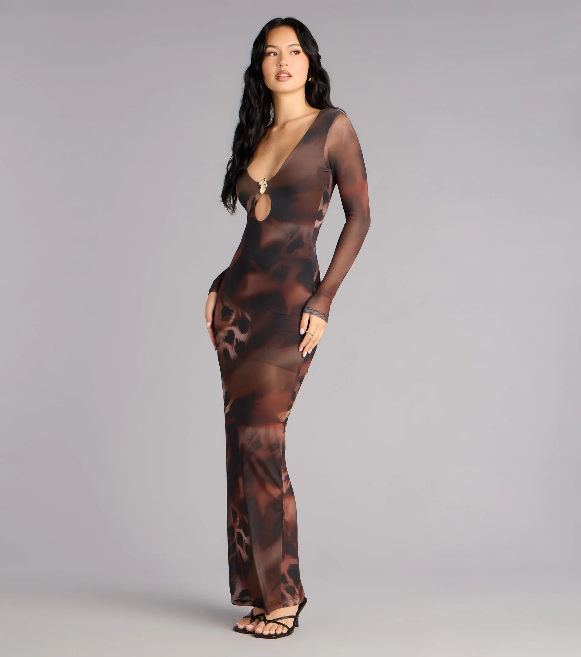 Untamed Glam Mesh Maxi Dress sold by Windsor product image thumbnail 4
