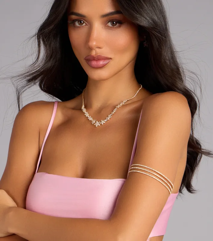 Spiral Shine Rhinestone Arm Cuff sold by Windsor