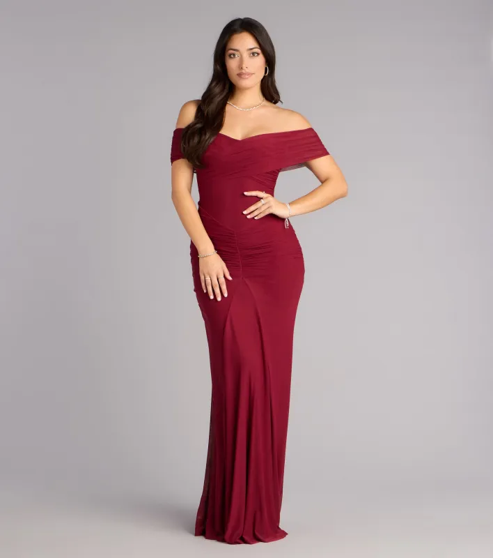 Katie Mesh Off-The-Shoulder Formal Dress sold by Windsor