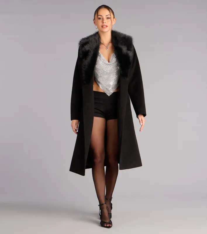 City Noir Removable Faux Fur Trench Coat sold by Windsor