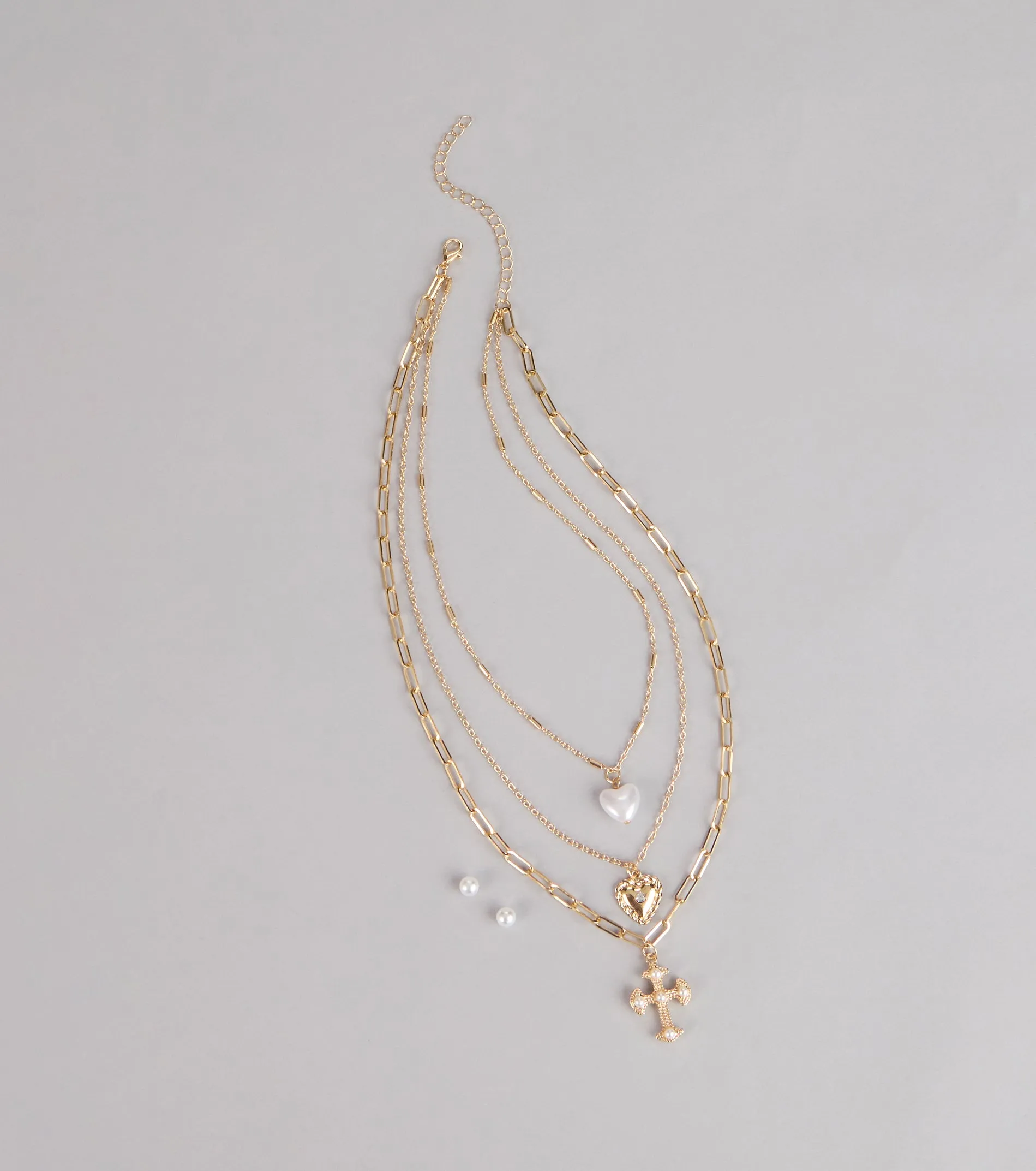 Heart And Charm Layered Necklace Set sold by Windsor product image thumbnail 2