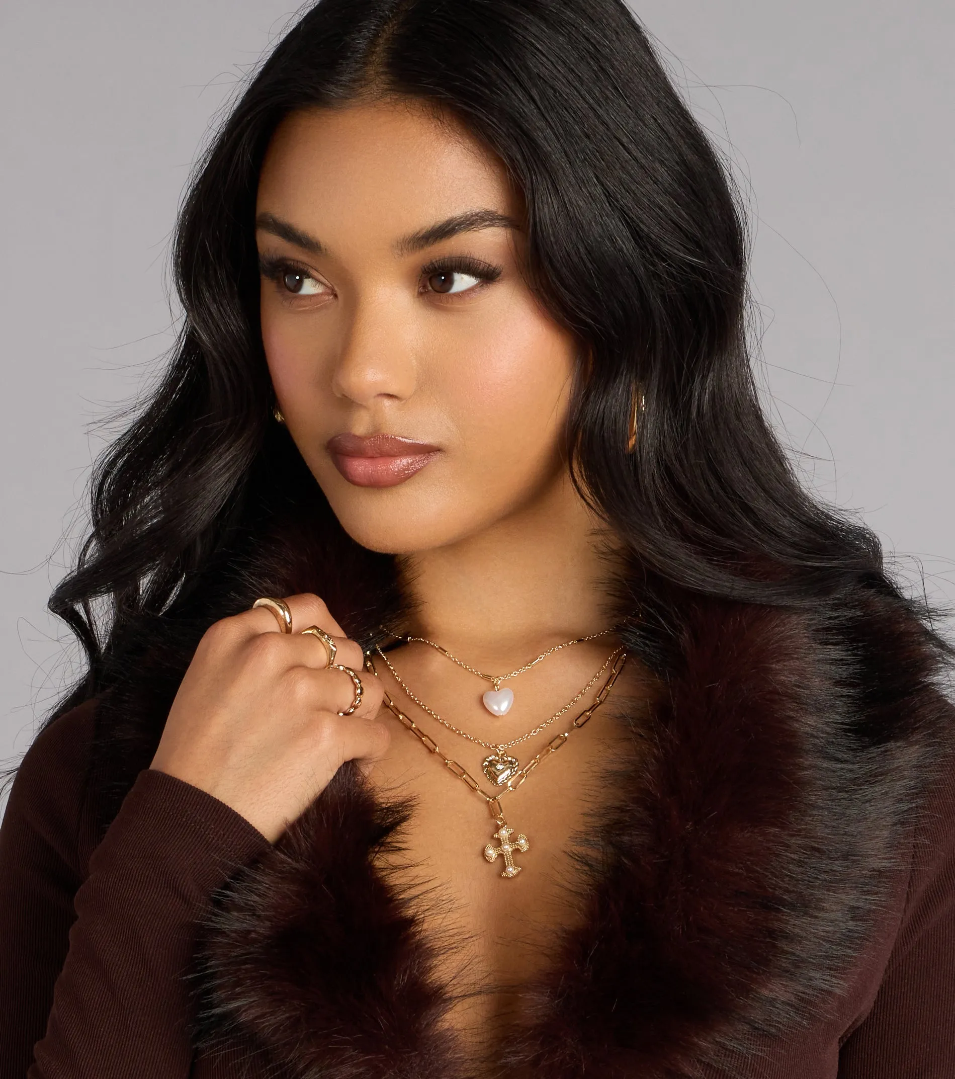 Heart And Charm Layered Necklace Set sold by Windsor product image thumbnail 3