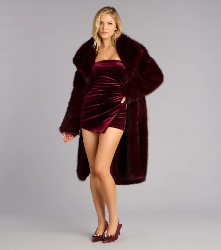 Glam Mood Velvet Strapless Romper sold by Windsor