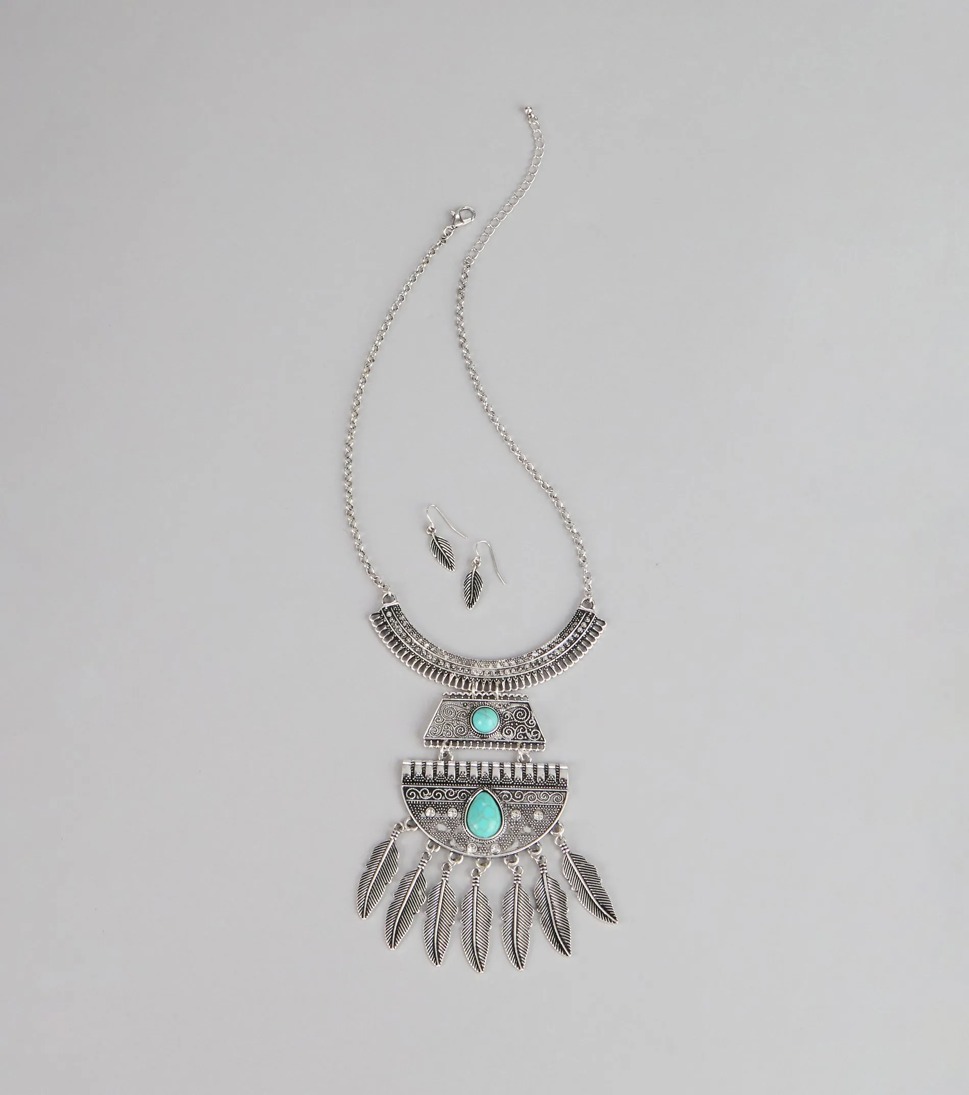 Boho Bloom Necklace And Earrings Set sold by Windsor