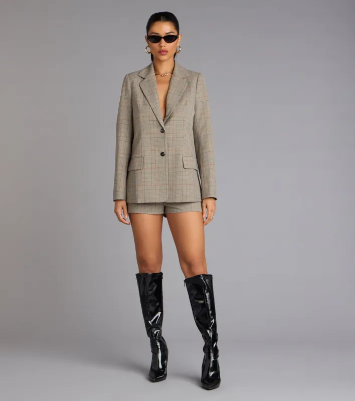 Tailored Mood Plaid Woven Shorts sold by Windsor