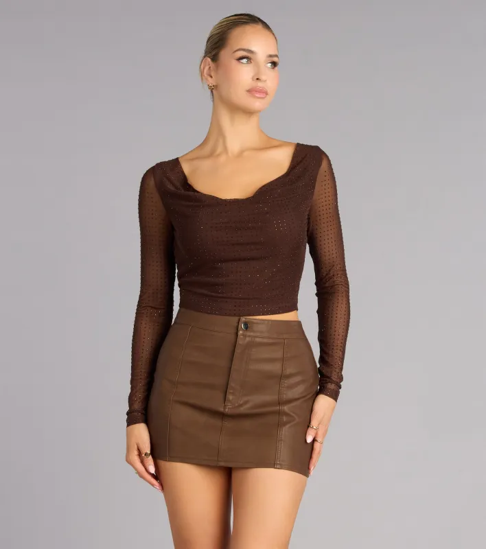 Double Take Rhinestone Long Sleeve Top sold by Windsor