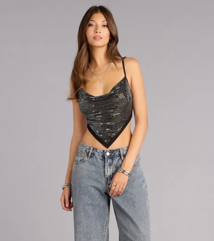 Nightglow Tie-Back Rhinestone Top sold by Windsor