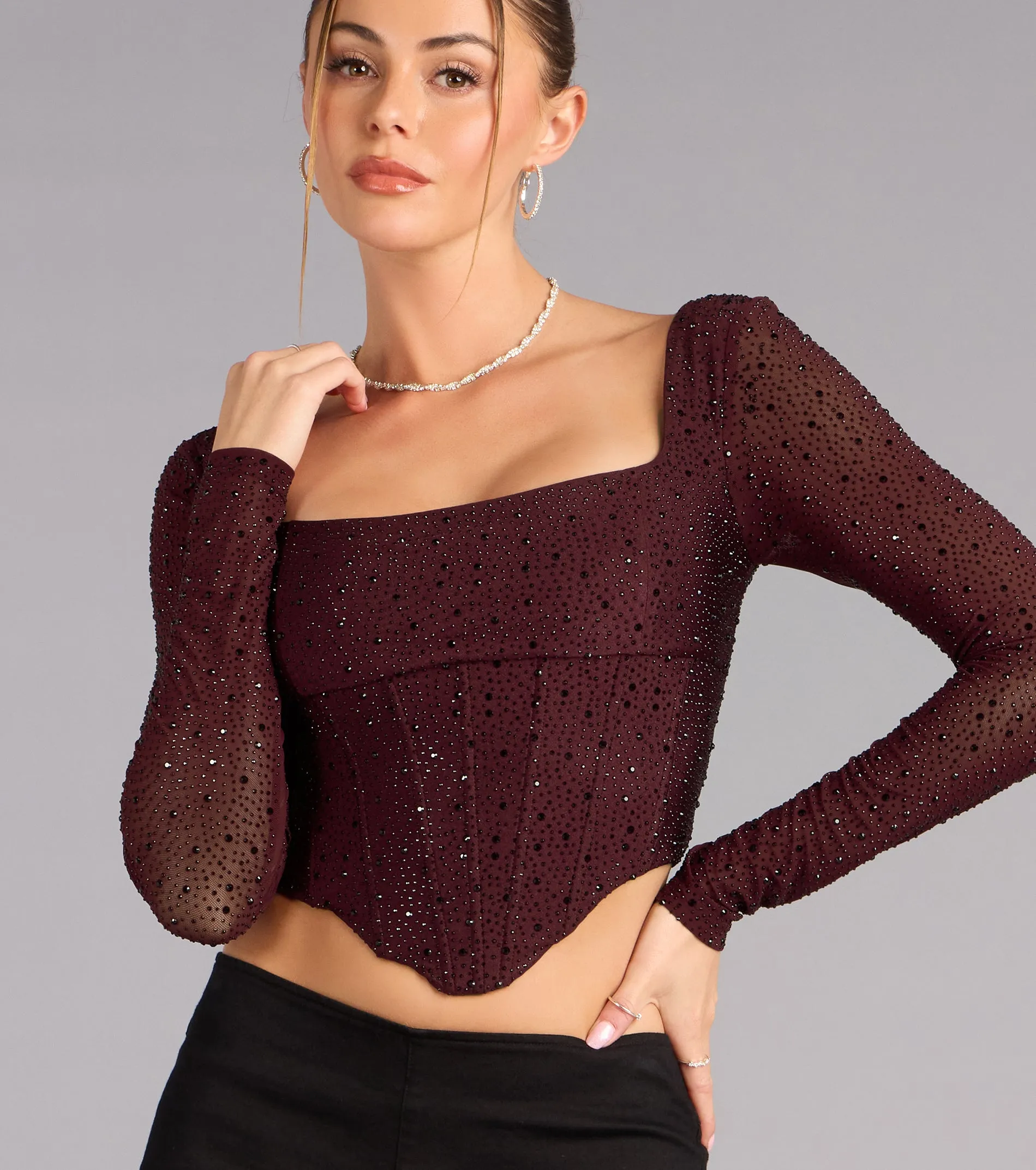 Glow Curve Long Sleeve Corset Top sold by Windsor product image thumbnail 4