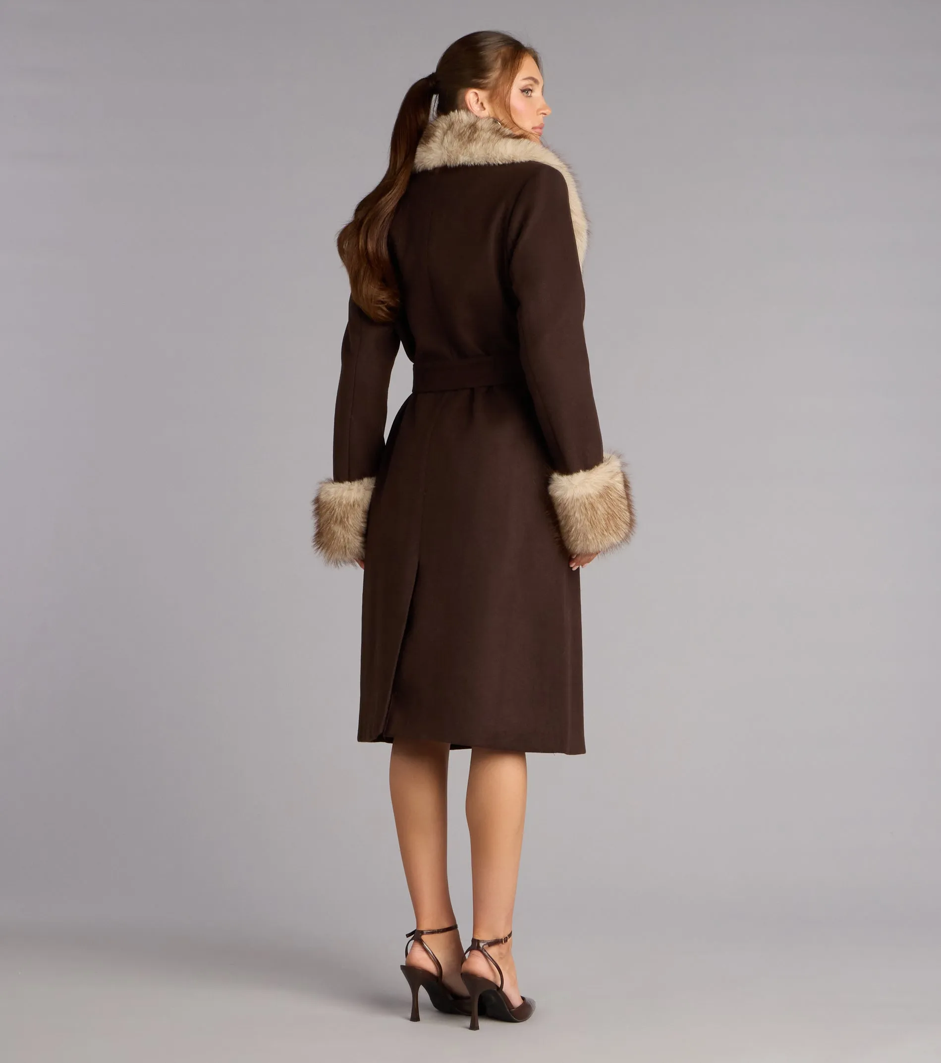 Glam It Girl Removable Fur Wool Coat sold by Windsor product image thumbnail 2