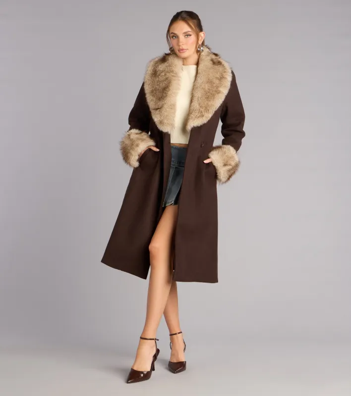 Glam It Girl Removable Fur Wool Coat sold by Windsor