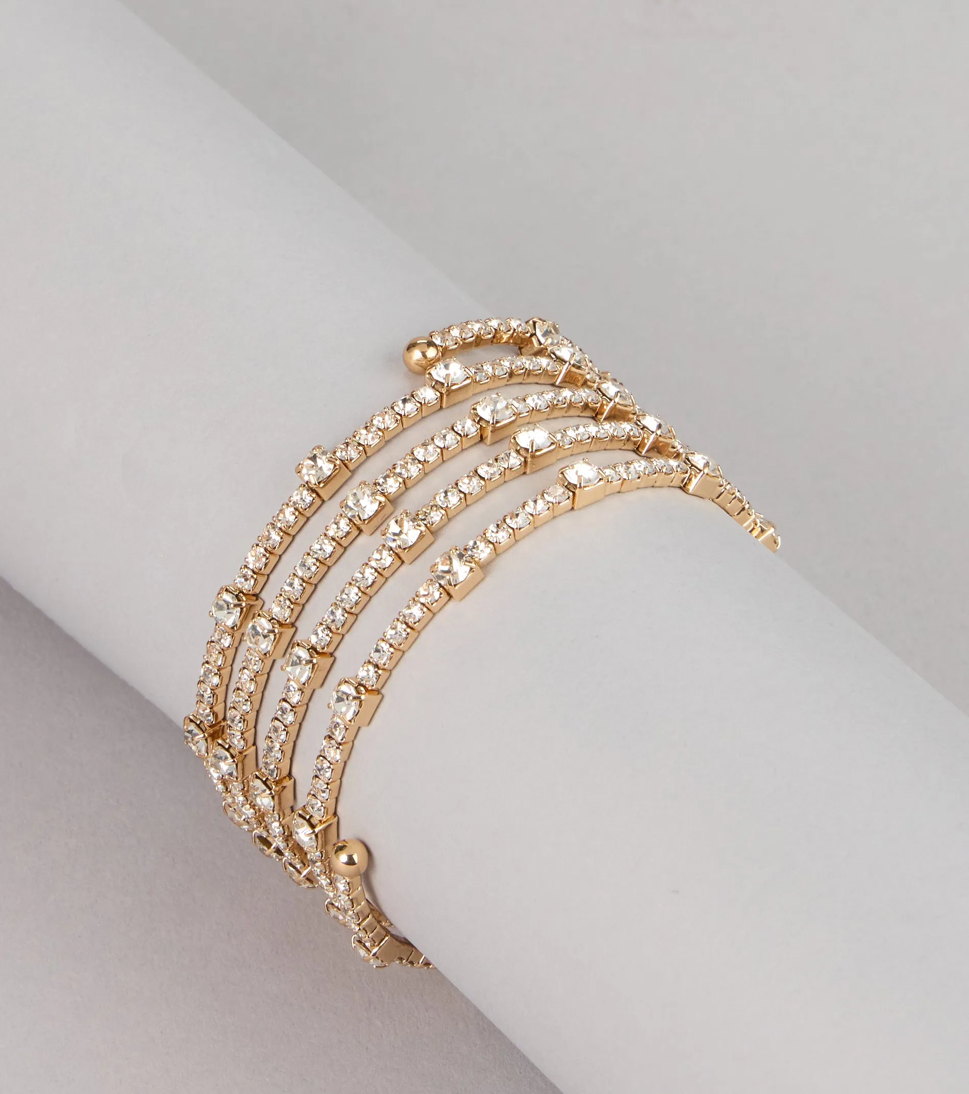 Twist of Glam Rhinestone Coil Bracelet sold by Windsor