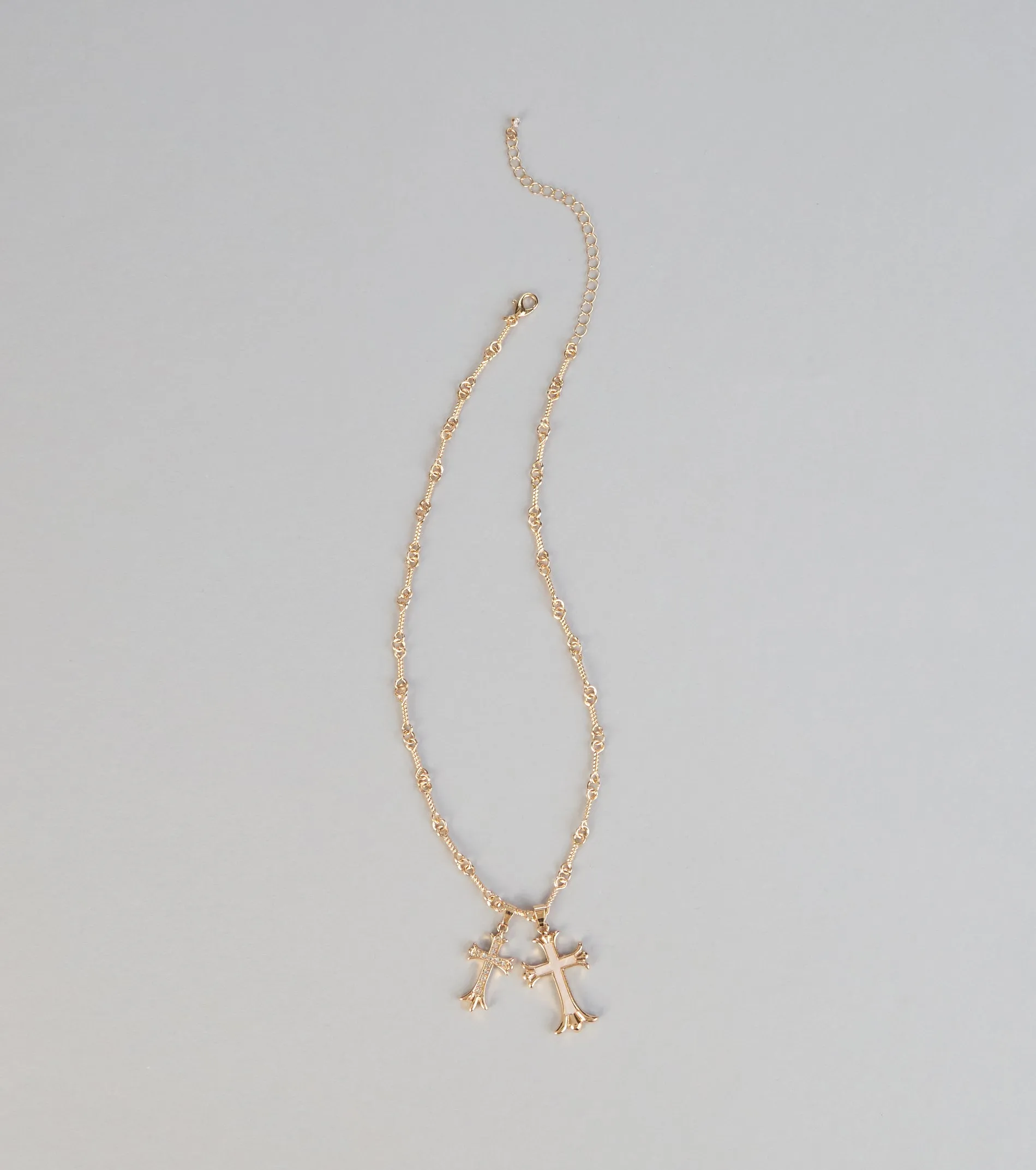 Layered Faith Double Cross Necklace sold by Windsor