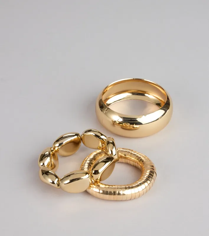 Go Bold Sculpted Statement Bracelet Set sold by Windsor