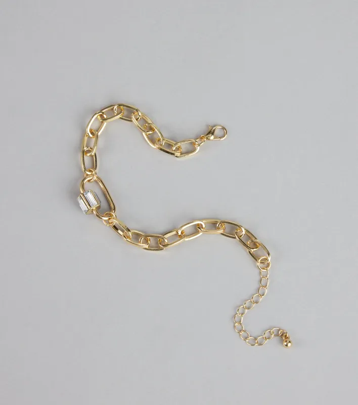 Linked Luxe Rhinestone Chain Bracelet sold by Windsor