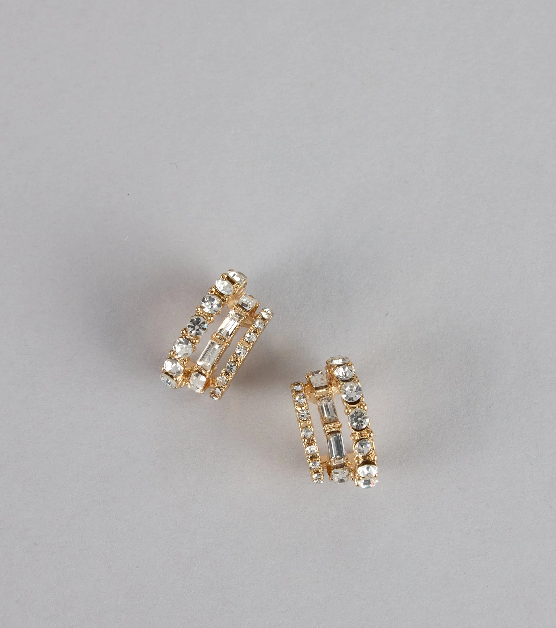 Double Glam Rhinestone Hoop Earrings sold by Windsor