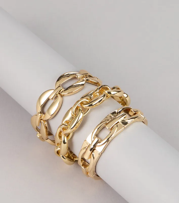 Bold Moves Link Bracelet Trio sold by Windsor