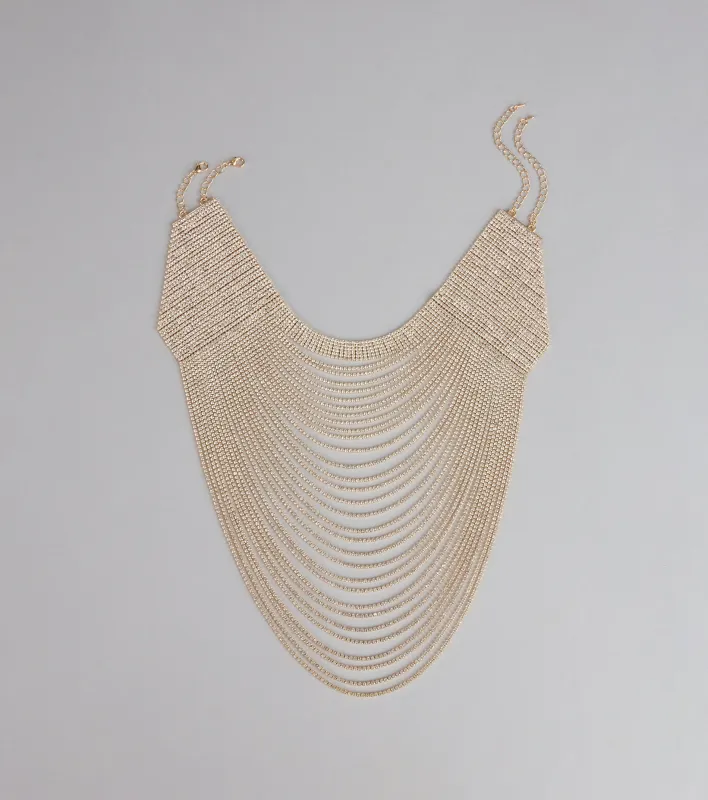 High Drama Cascade Rhinestone Choker sold by Windsor