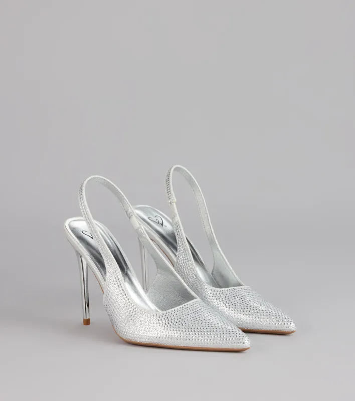 Glam Line Rhinestone Slingback Pumps sold by Windsor