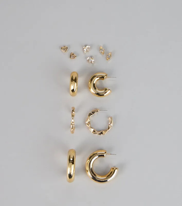 Polished Perfection Hoop And Stud Earring Set sold by Windsor