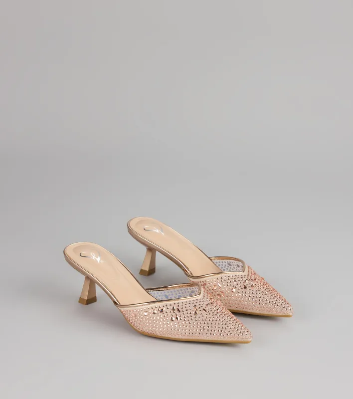 Crystal Beam Pointed Toe Mules sold by Windsor