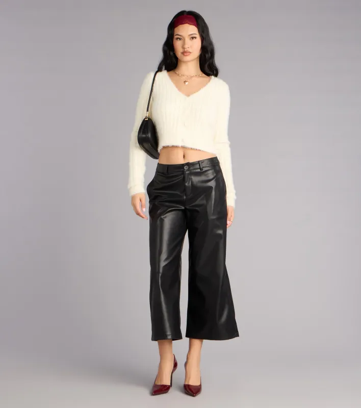 Cool Girl Sleek Faux Leather Cropped Pants sold by Windsor