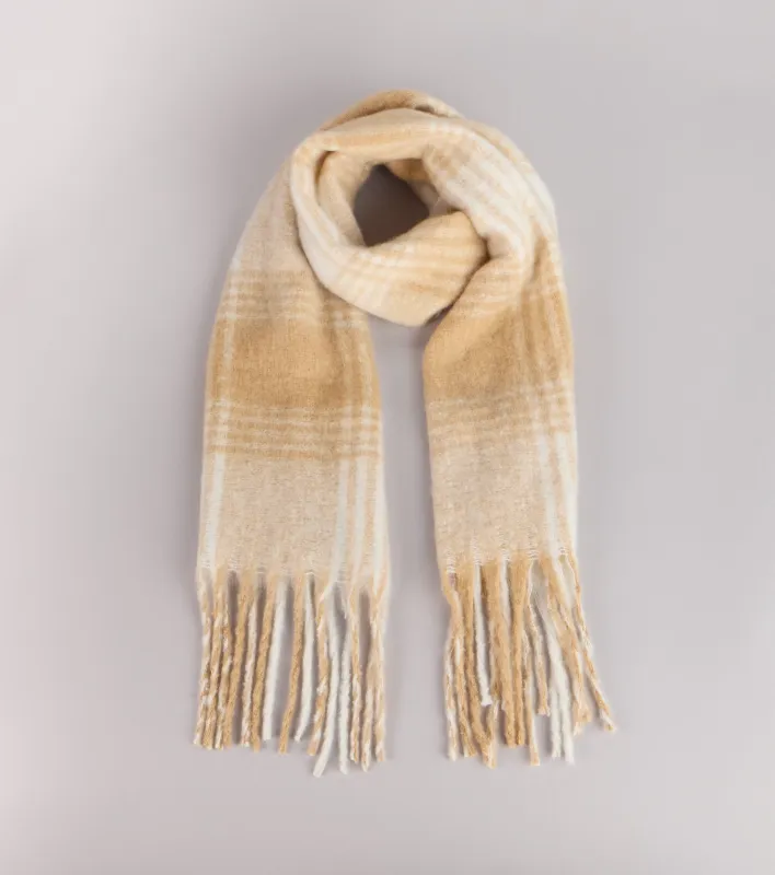 Classic Cozy Vibes Plaid Fringe Scarf sold by Windsor