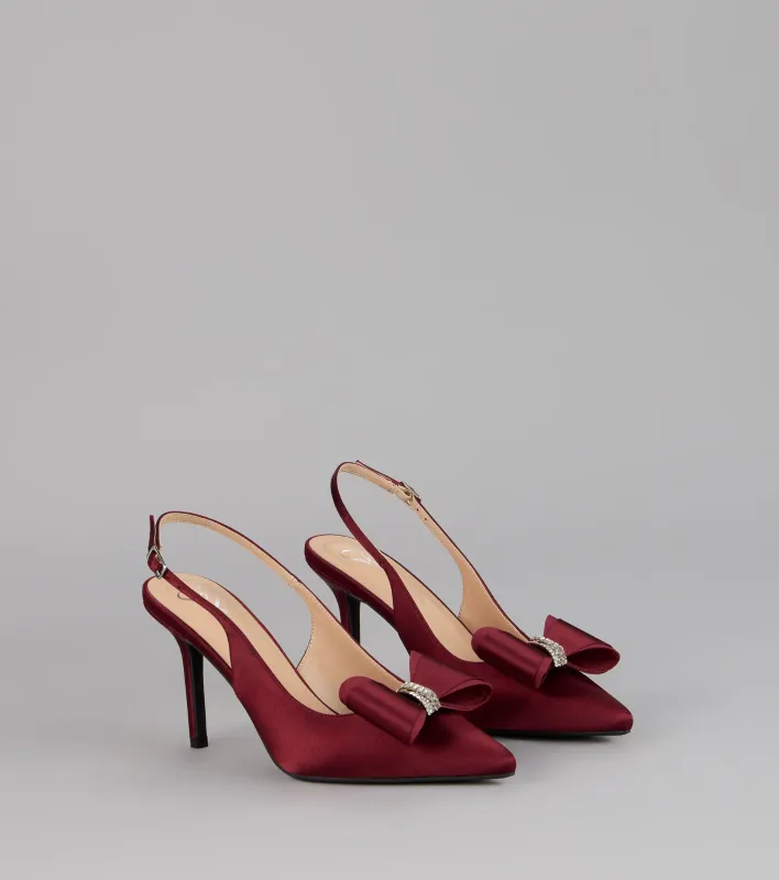 Sweet Step Bow Detail Slingback Pumps sold by Windsor
