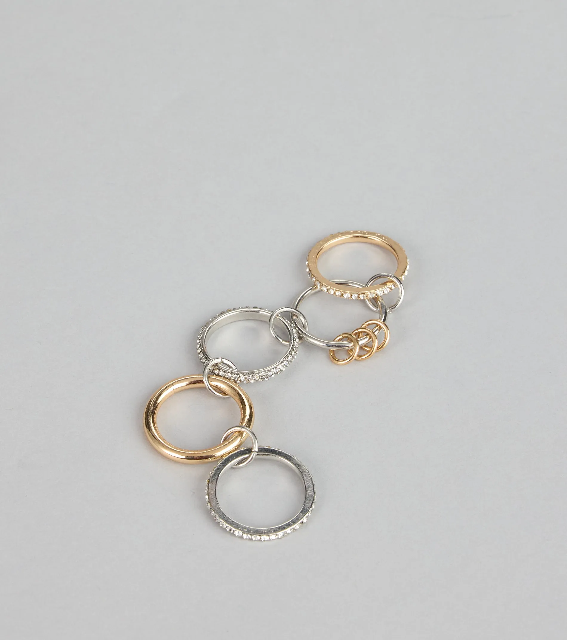 Stacked And Sparkling Rhinestone Ring Set sold by Windsor