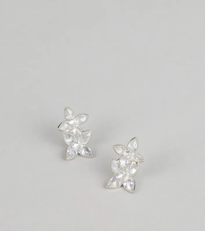 Elegant Shine Rhinestone Cluster Stud Earrings sold by Windsor
