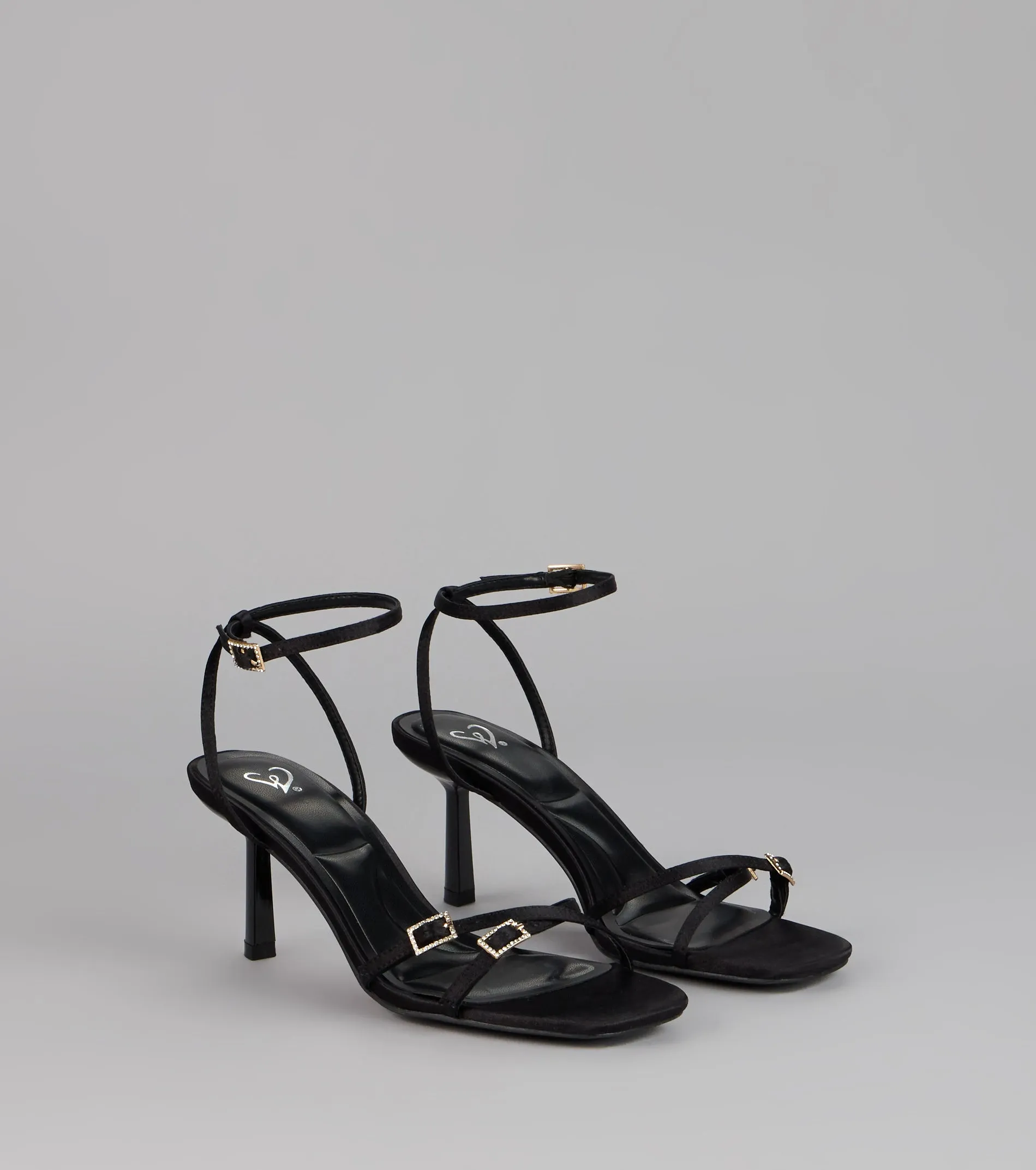 Midnight Muse Satin Buckle Heels sold by Windsor
