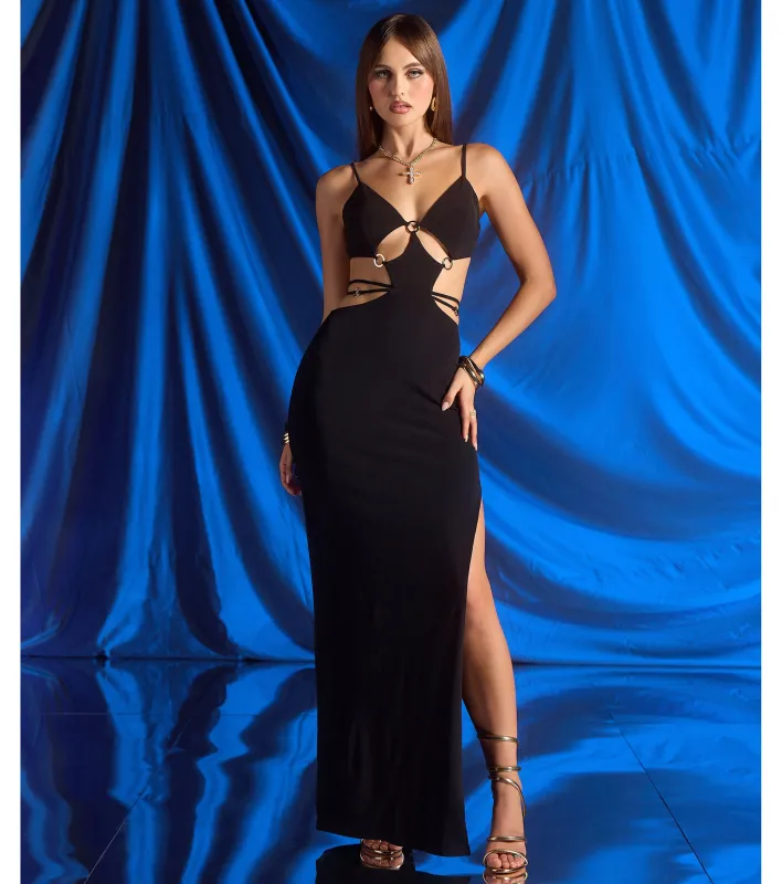 Lina Cutout High Slit Formal Dress sold by Windsor