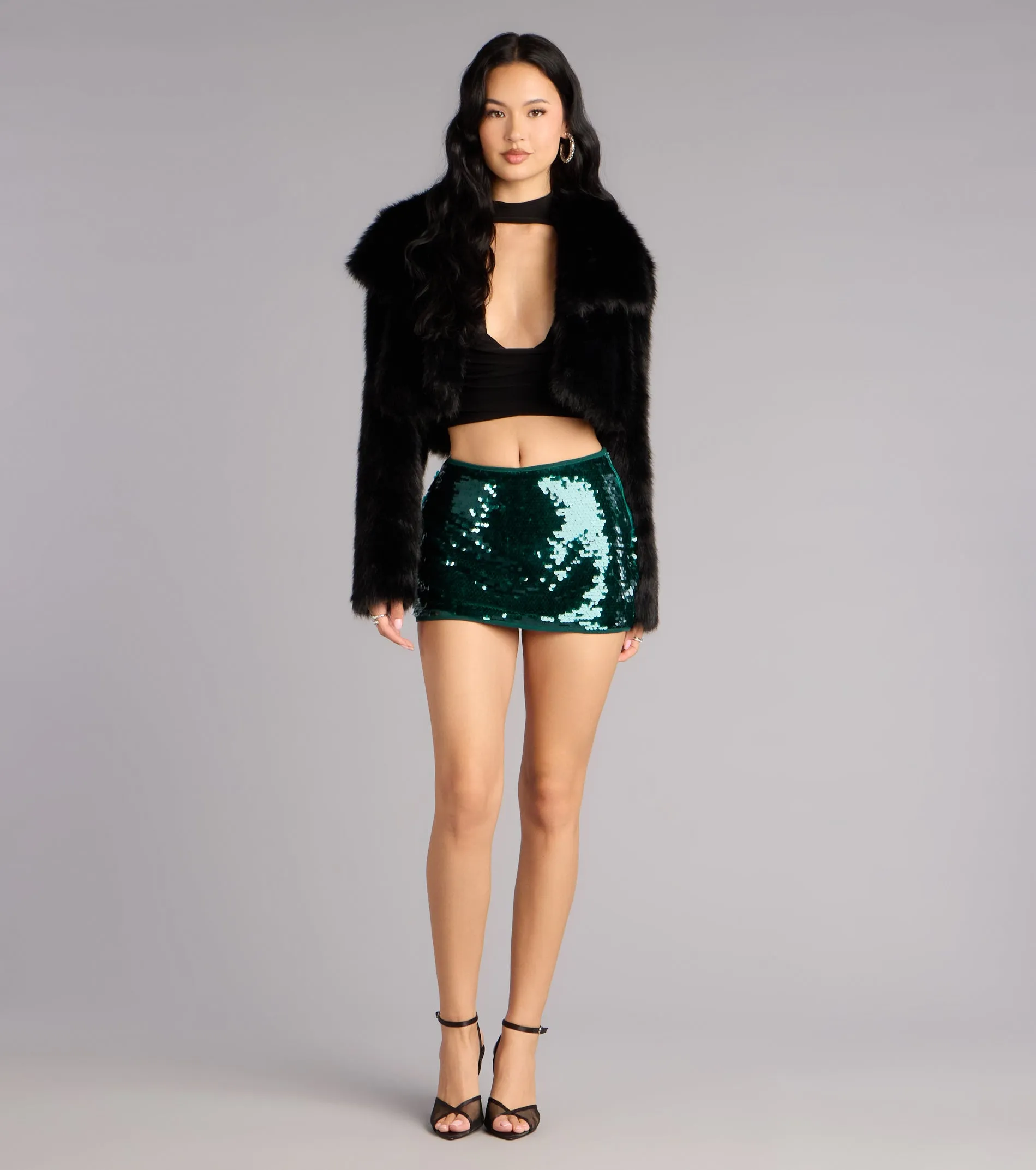 High Shine Sequin Mini Skort sold by Windsor product image thumbnail 4