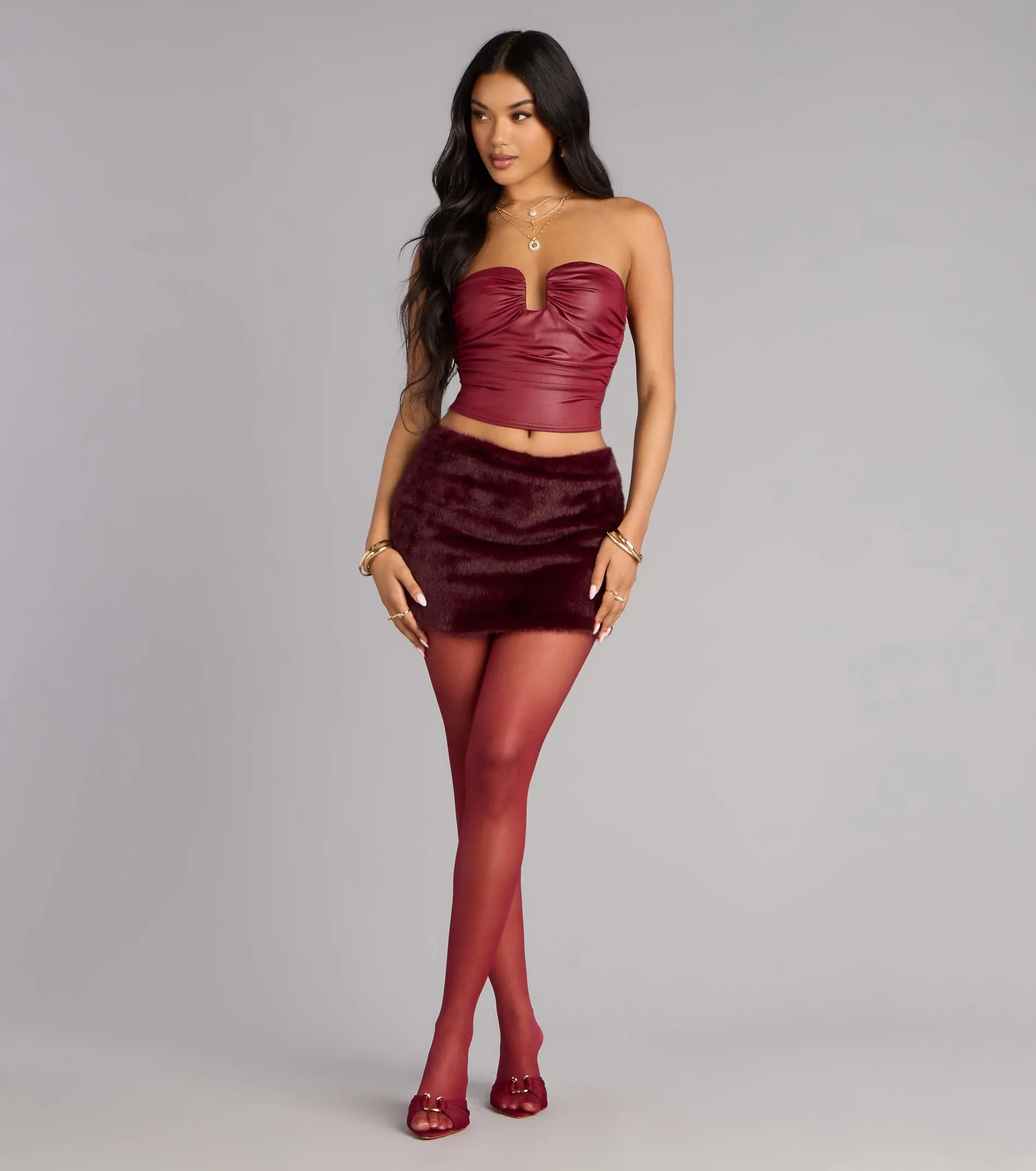 Flirty Faux Fur Mini Skort sold by Windsor product image thumbnail 4