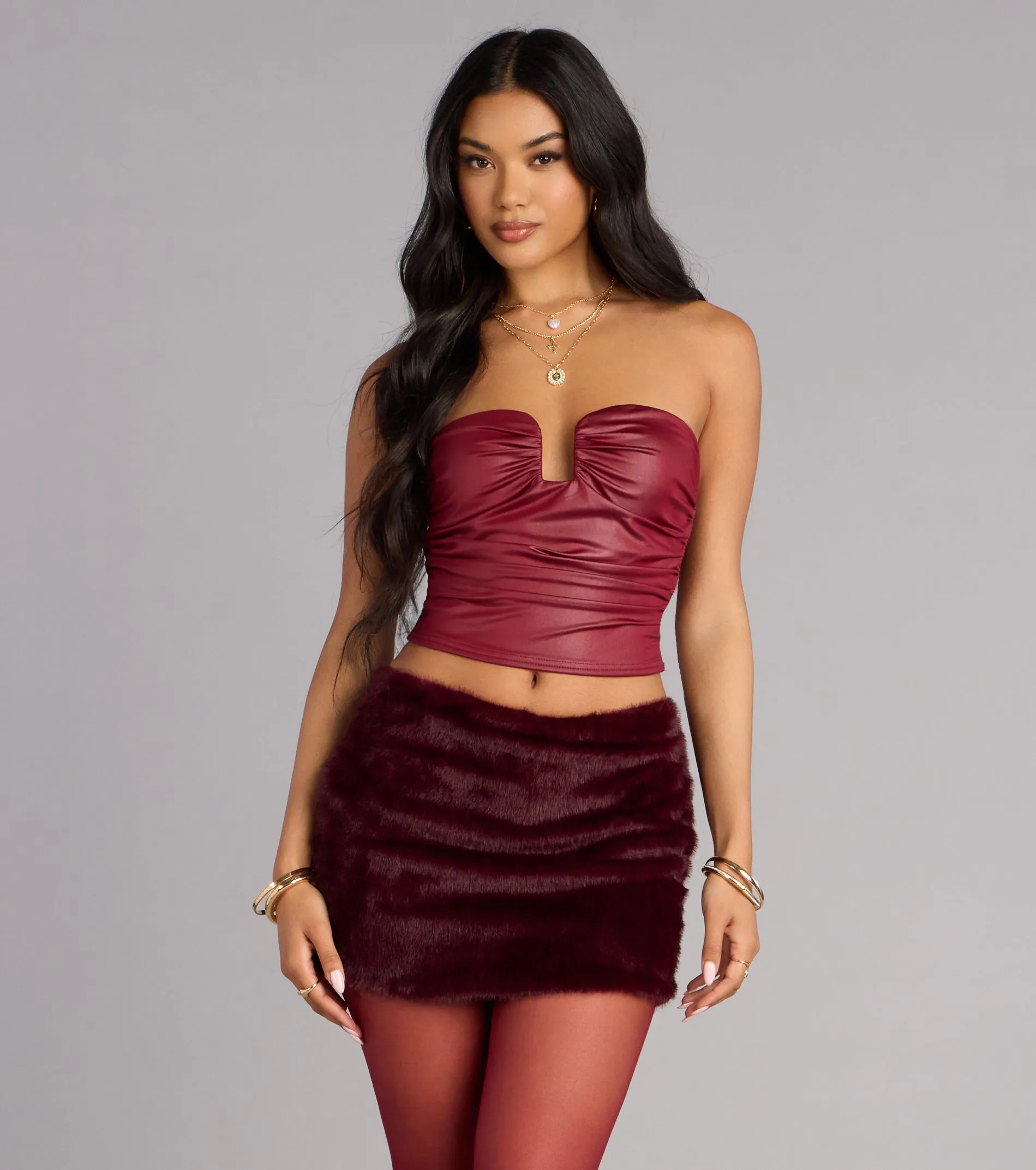 Flirty Faux Fur Mini Skort sold by Windsor