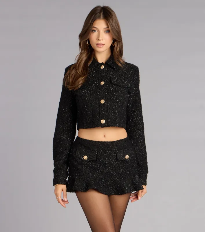 Polished Edge Crop Bouclé Jacket sold by Windsor