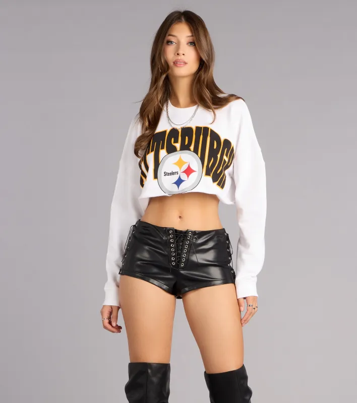 Ultra Game NFL Pittsburgh Steelers Crop Sweatshirt sold by Windsor