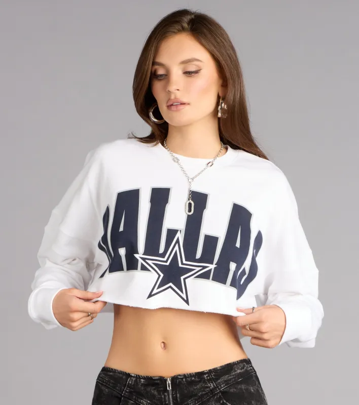 Ultra Game NFL Dallas Cowboys Crop Sweatshirt sold by Windsor
