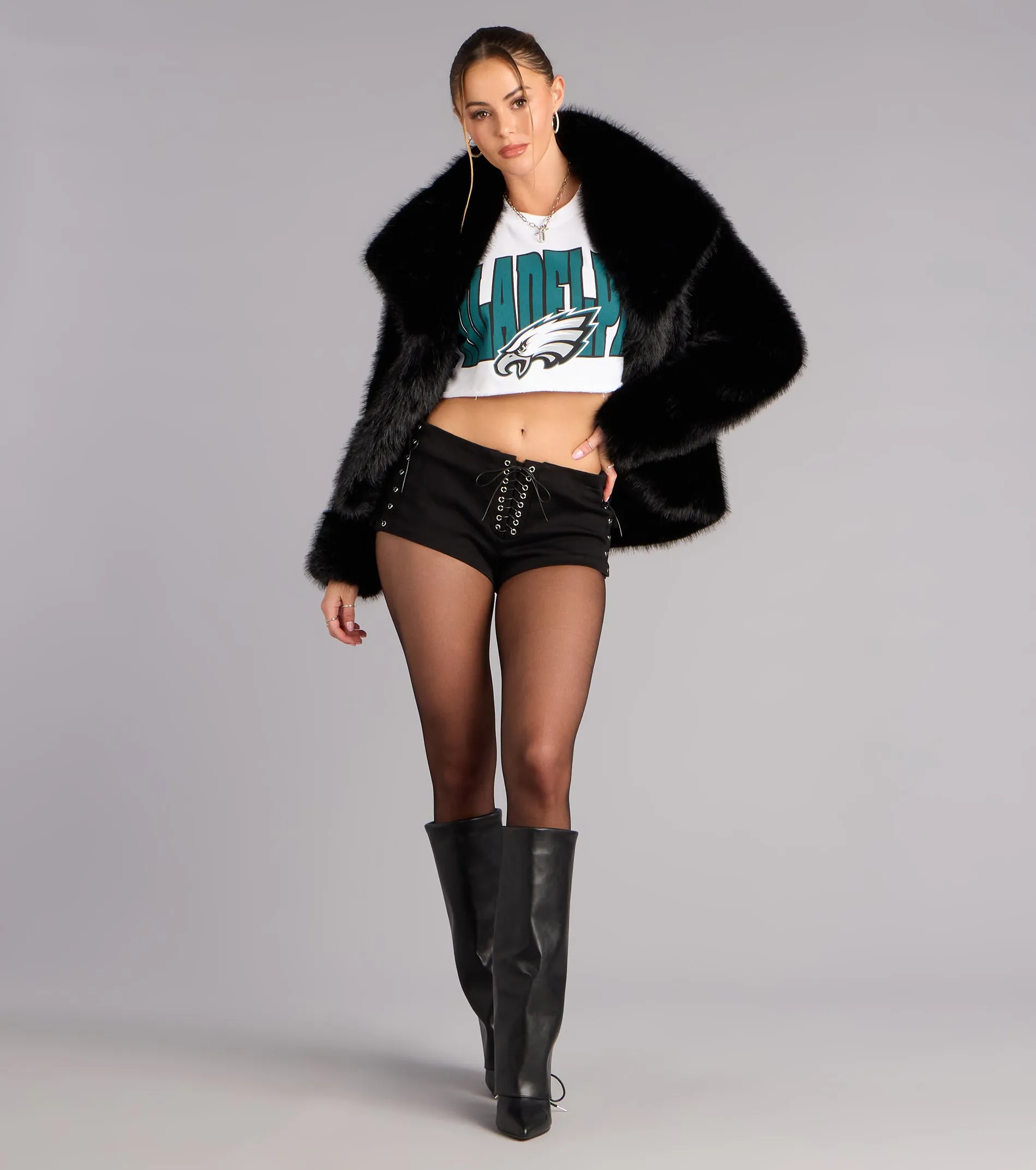 Ultra Game NFL Philadelphia Eagles Crop Sweatshirt sold by Windsor product image thumbnail 3