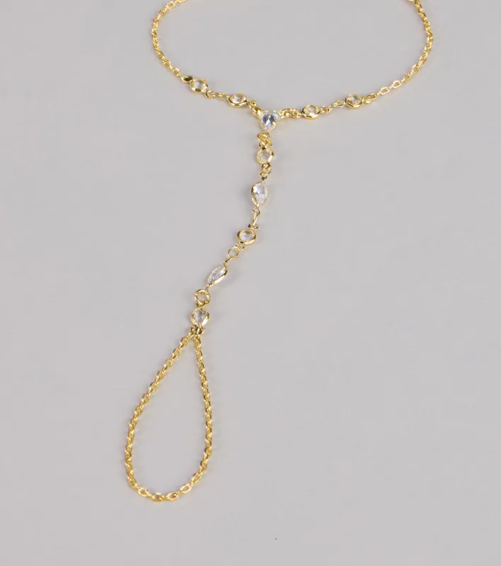 Glow in Motion Rhinestone Hand Chain sold by Windsor