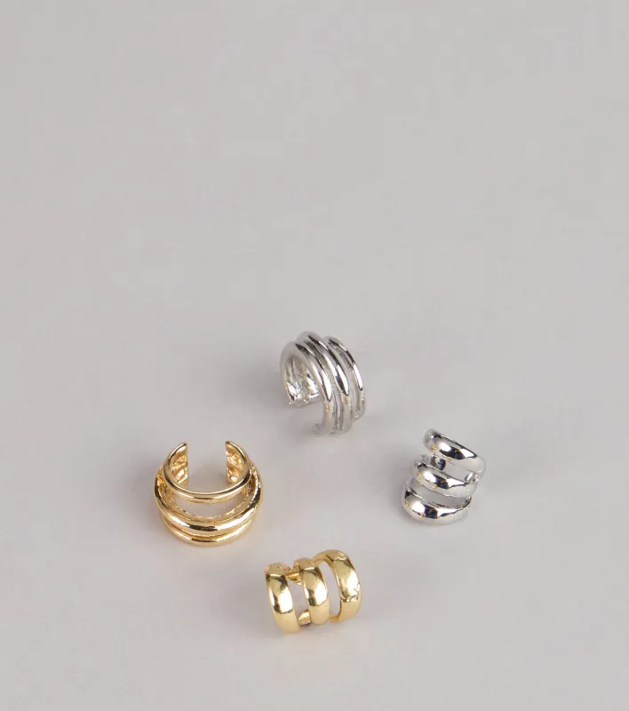 Stack Your Shine Mixed Ear Cuff Set sold by Windsor