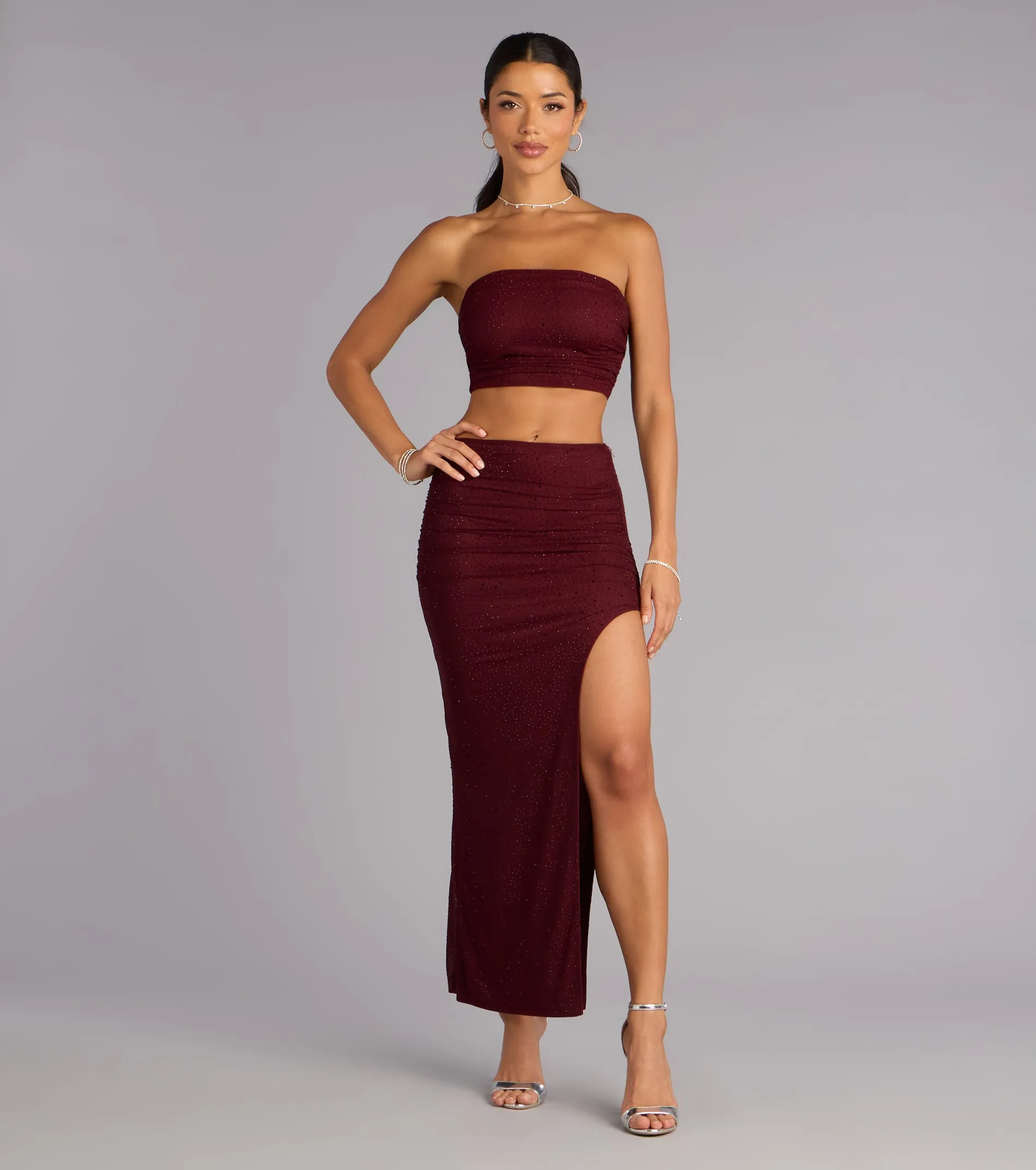 Starlet Status Rhinestone Mesh Tube Top sold by Windsor product image thumbnail 3