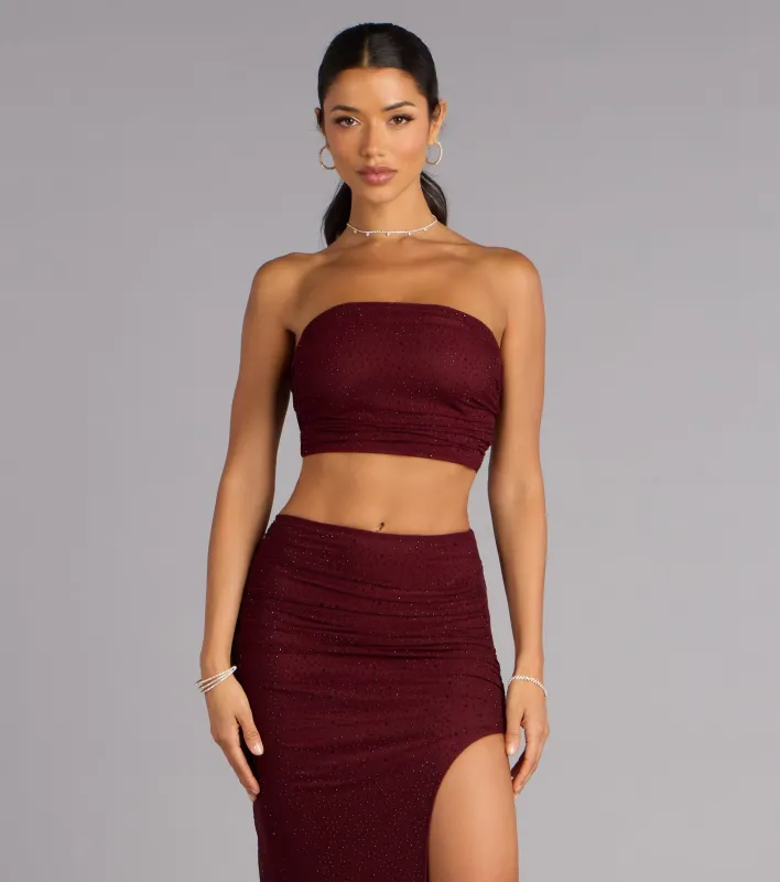 Starlet Status Rhinestone Mesh Tube Top sold by Windsor