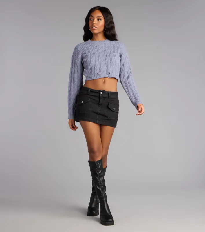 Effortlessly Iconic Denim Mini Skirt sold by Windsor