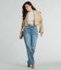 Eye For Style Twill Belted Crop Trench Coat sold by Windsor