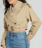 Eye For Style Twill Belted Crop Trench Coat sold by Windsor