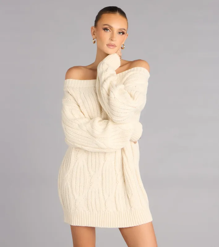 Cozy Tease Off-Shoulder Oversized Sweater sold by Windsor