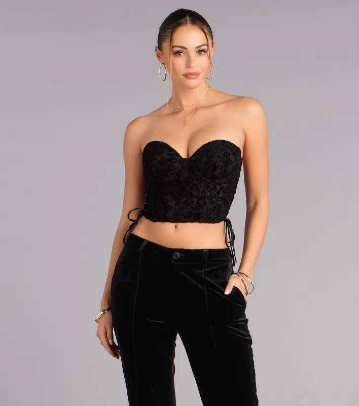 Tied to Temptation Lace Bustier sold by Windsor